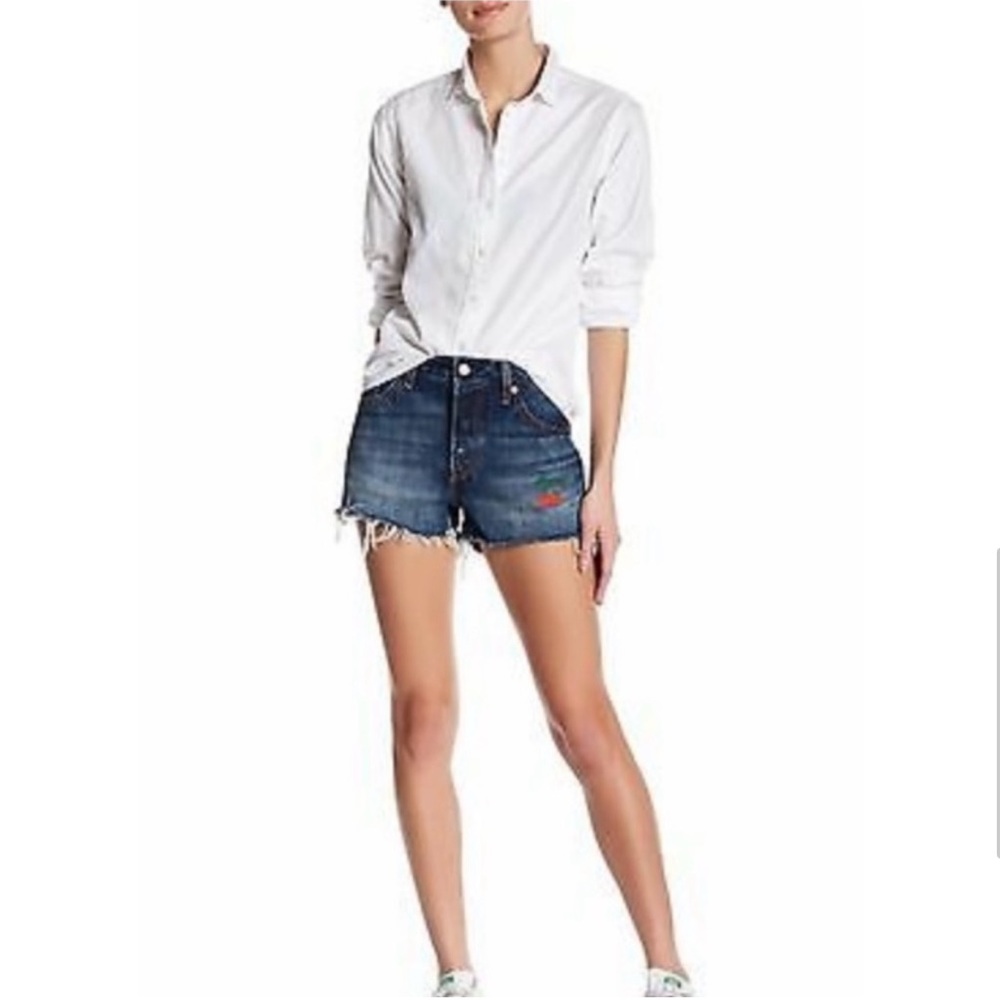 Embroidered Denim Women's Shorts